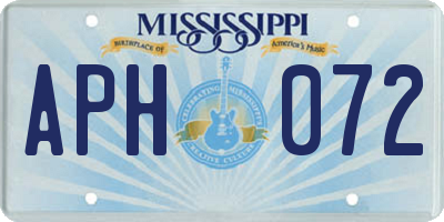 MS license plate APH072