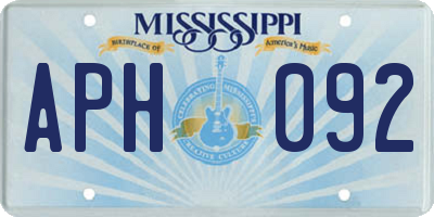 MS license plate APH092