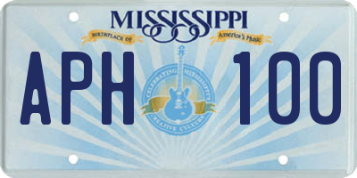 MS license plate APH100