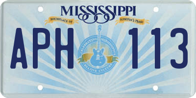 MS license plate APH113