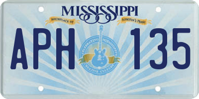 MS license plate APH135