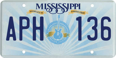 MS license plate APH136