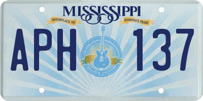 MS license plate APH137