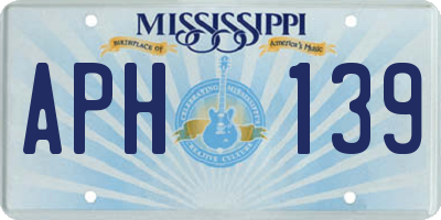 MS license plate APH139