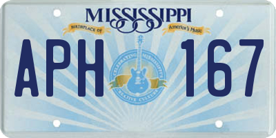 MS license plate APH167