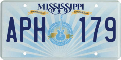 MS license plate APH179