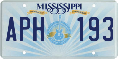 MS license plate APH193