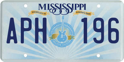 MS license plate APH196