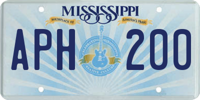 MS license plate APH200