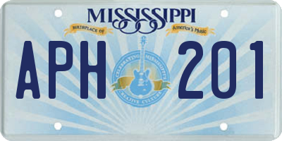 MS license plate APH201