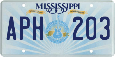 MS license plate APH203