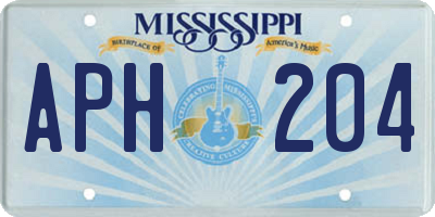 MS license plate APH204