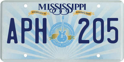 MS license plate APH205