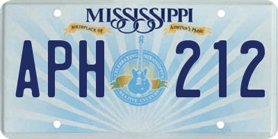 MS license plate APH212
