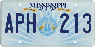 MS license plate APH213