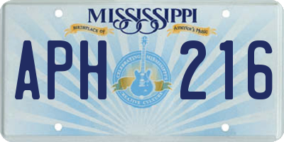 MS license plate APH216