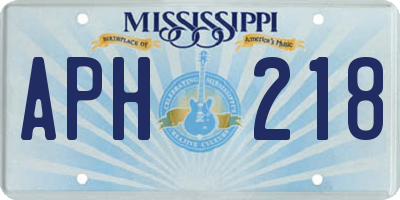 MS license plate APH218
