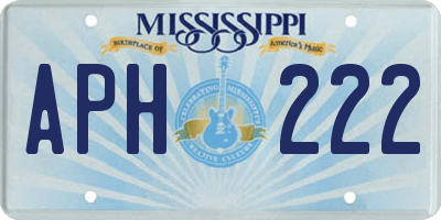 MS license plate APH222