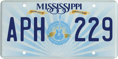 MS license plate APH229