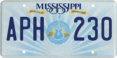 MS license plate APH230