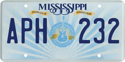MS license plate APH232