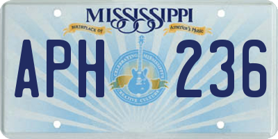 MS license plate APH236