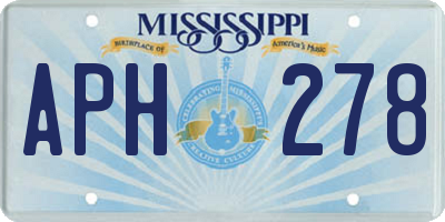 MS license plate APH278