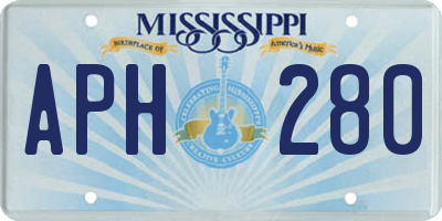MS license plate APH280