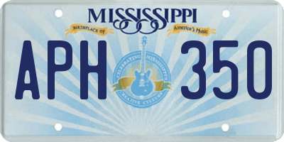 MS license plate APH350