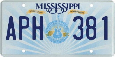 MS license plate APH381