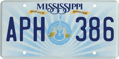 MS license plate APH386