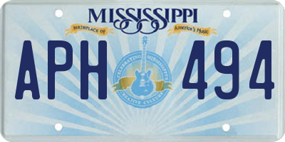 MS license plate APH494