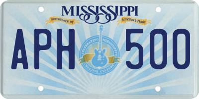 MS license plate APH500