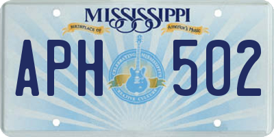 MS license plate APH502