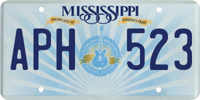 MS license plate APH523