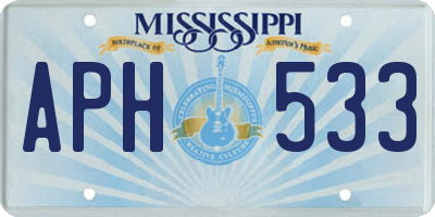 MS license plate APH533