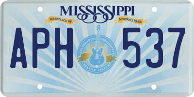 MS license plate APH537