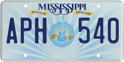MS license plate APH540