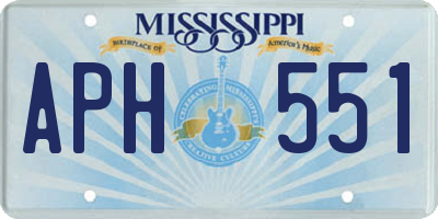 MS license plate APH551