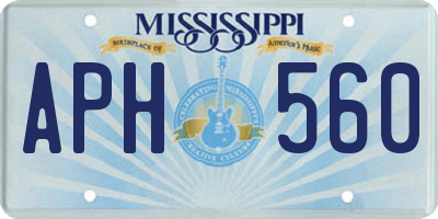 MS license plate APH560