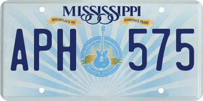 MS license plate APH575