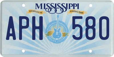 MS license plate APH580