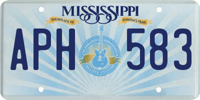MS license plate APH583