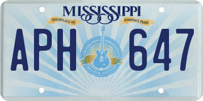 MS license plate APH647