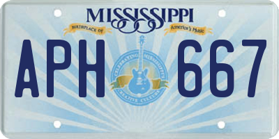 MS license plate APH667