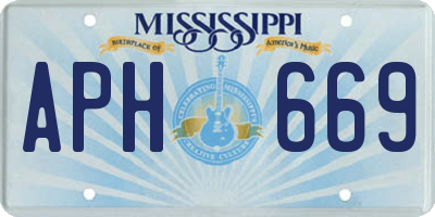 MS license plate APH669