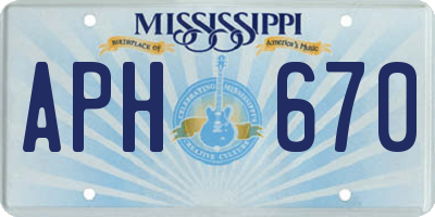 MS license plate APH670