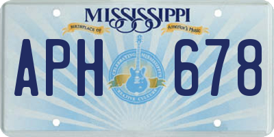 MS license plate APH678