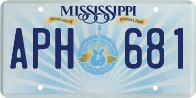 MS license plate APH681
