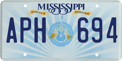 MS license plate APH694
